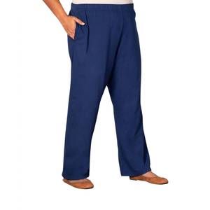 NEW ON THE PLUS SIDE cotton wide leg pants - plus in navy